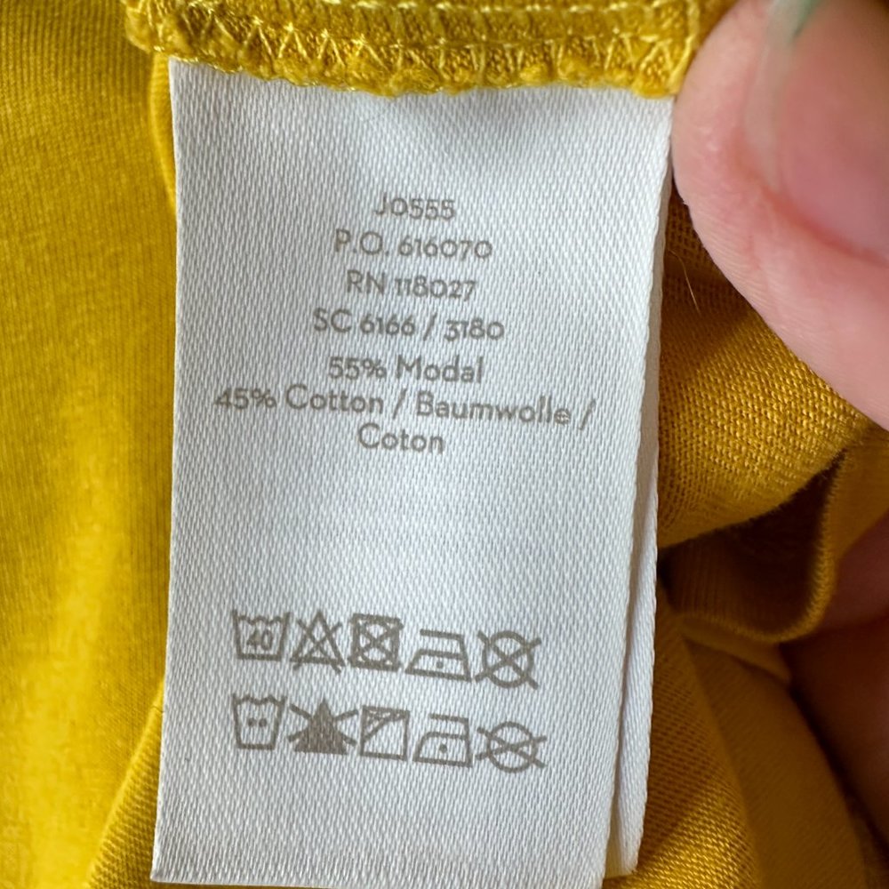 Boden Women's T-Shirt Super Soft Long Sleeve Crew Neck Yellow Sz SMALL - Picture 8 of 9